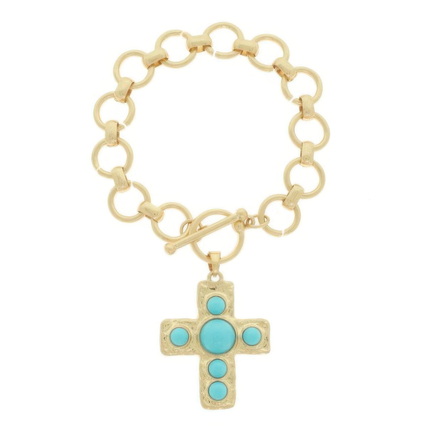 Cross Charm Toggle Chain Bracelet