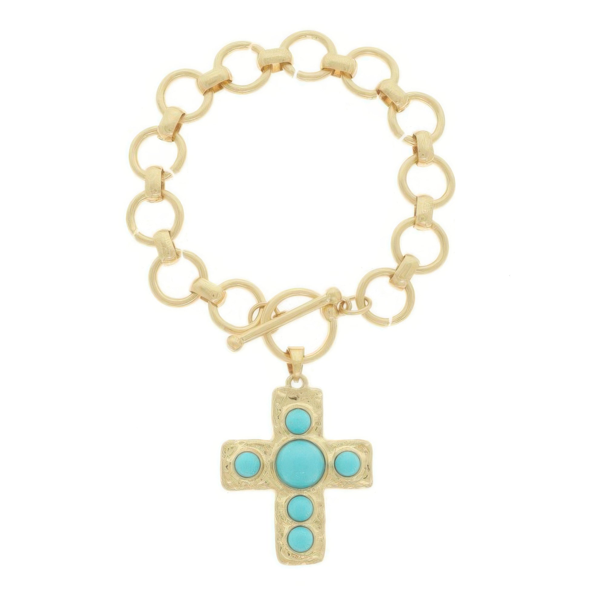Cross Charm Toggle Chain Bracelet