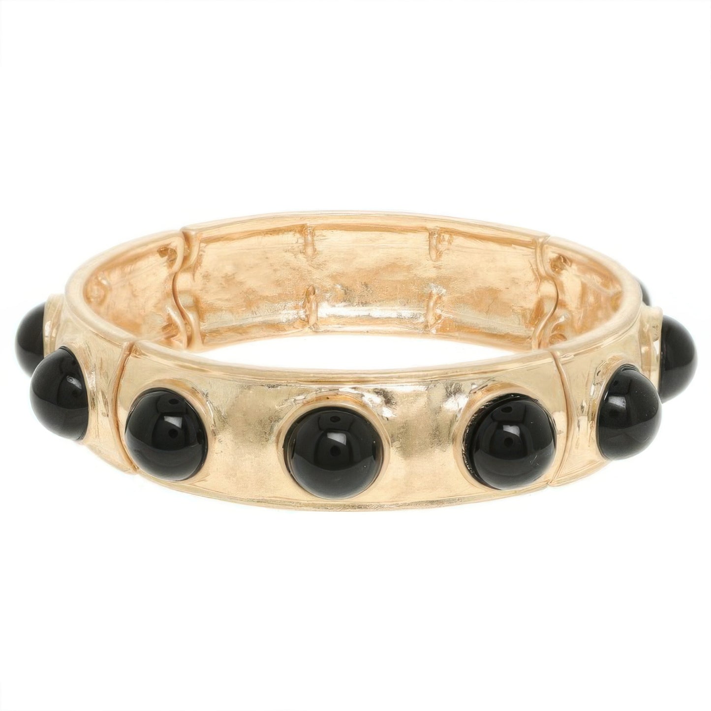 Bezel Set Cabochon Stretch Bangle