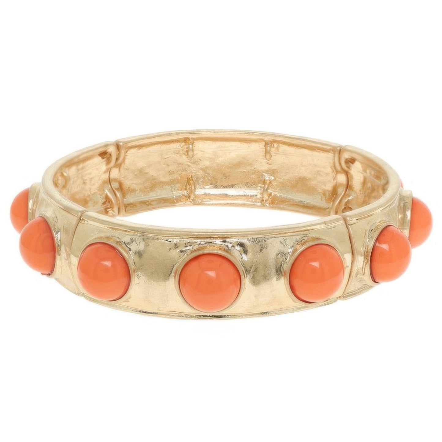 Bezel Set Cabochon Stretch Bangle