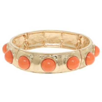 Bezel Set Cabochon Stretch Bangle
