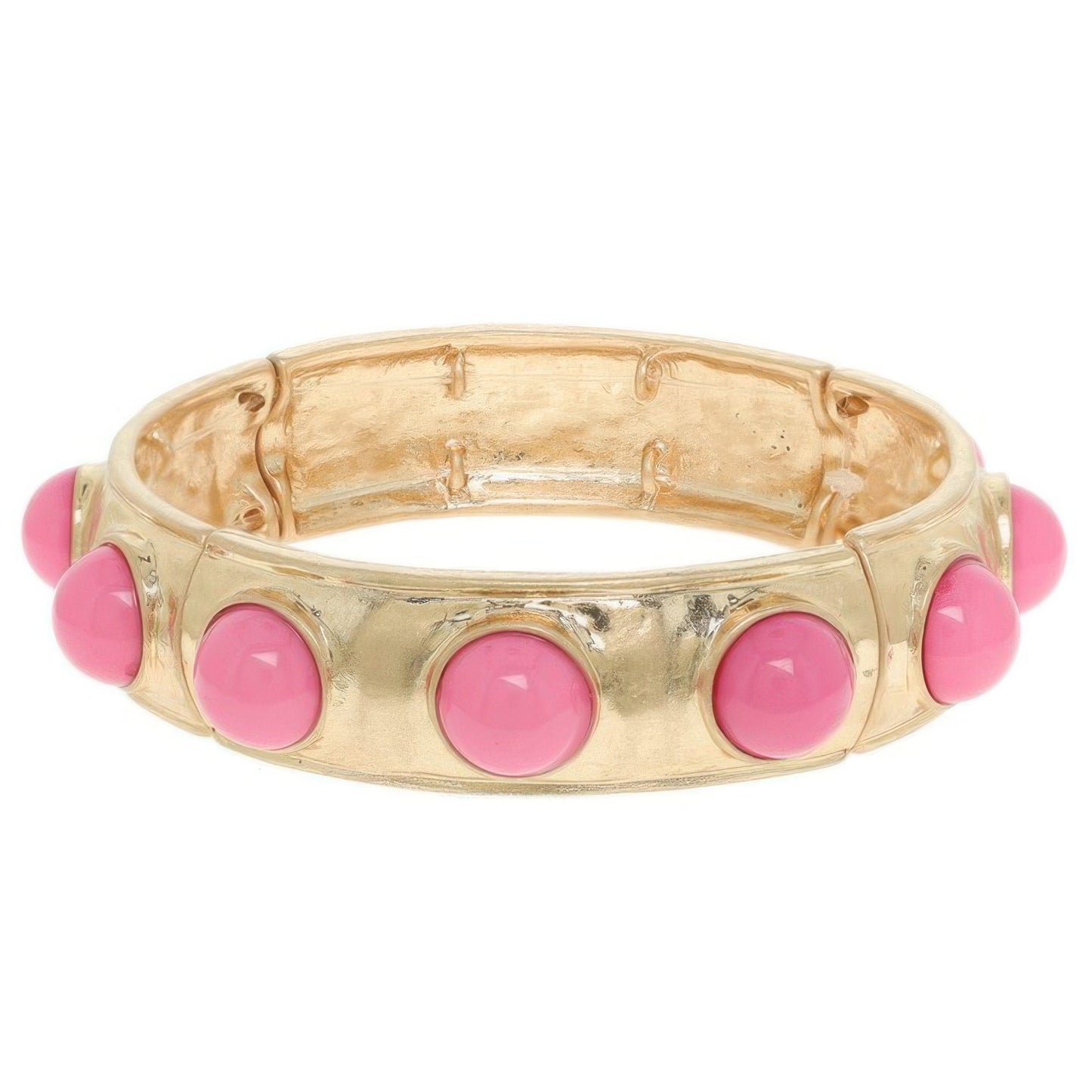 Bezel Set Cabochon Stretch Bangle