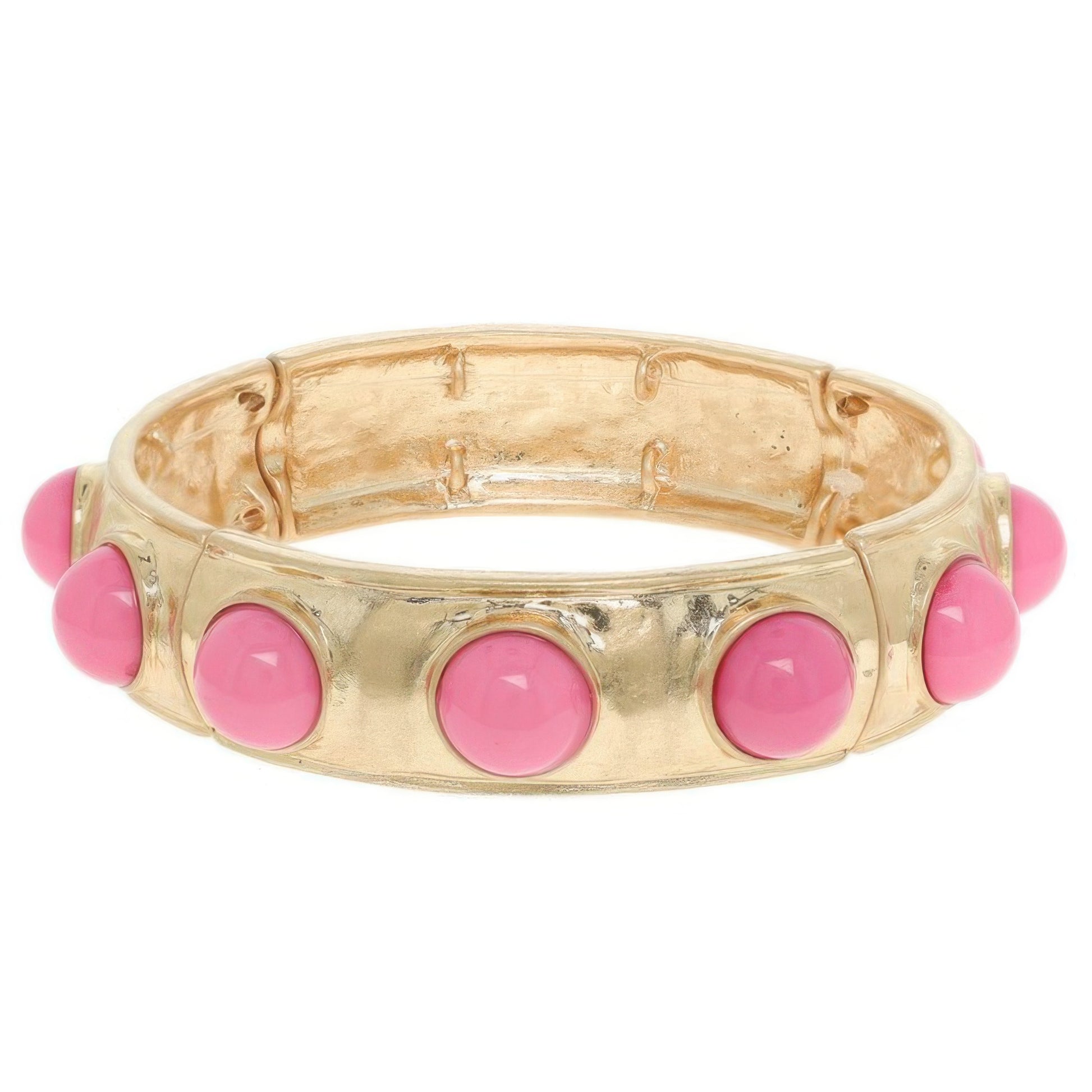 Bezel Set Cabochon Stretch Bangle