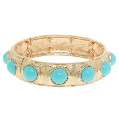 Bezel Set Cabochon Stretch Bangle