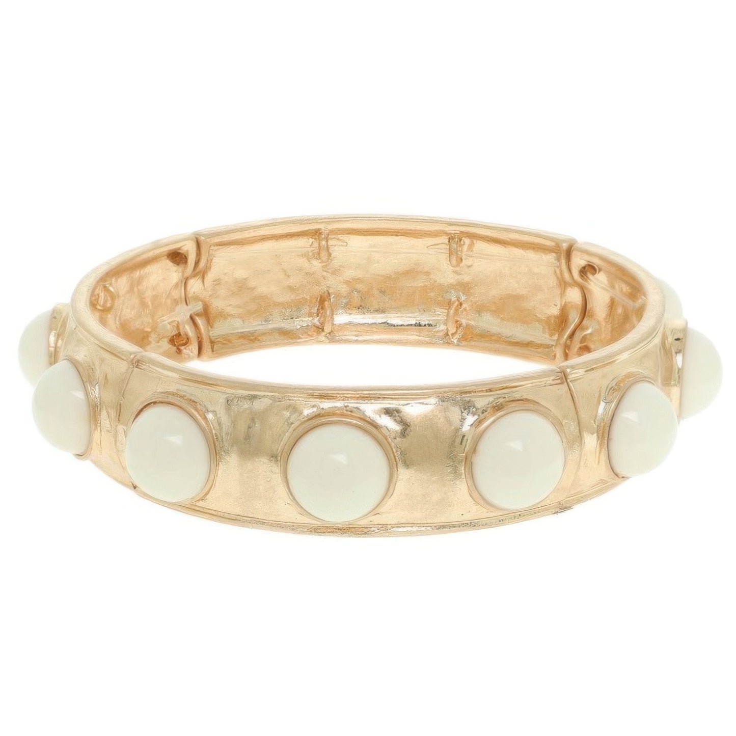 Bezel Set Cabochon Stretch Bangle