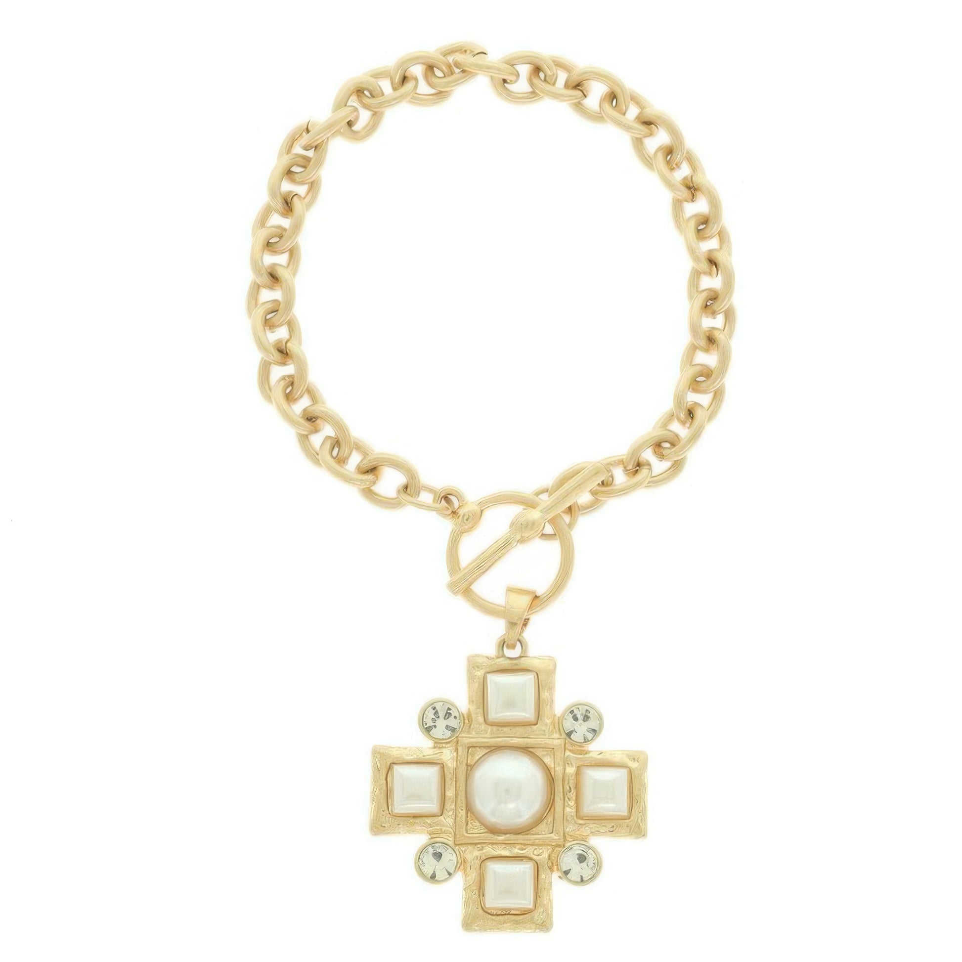 Cross Charm Toggle Chain Bracelet