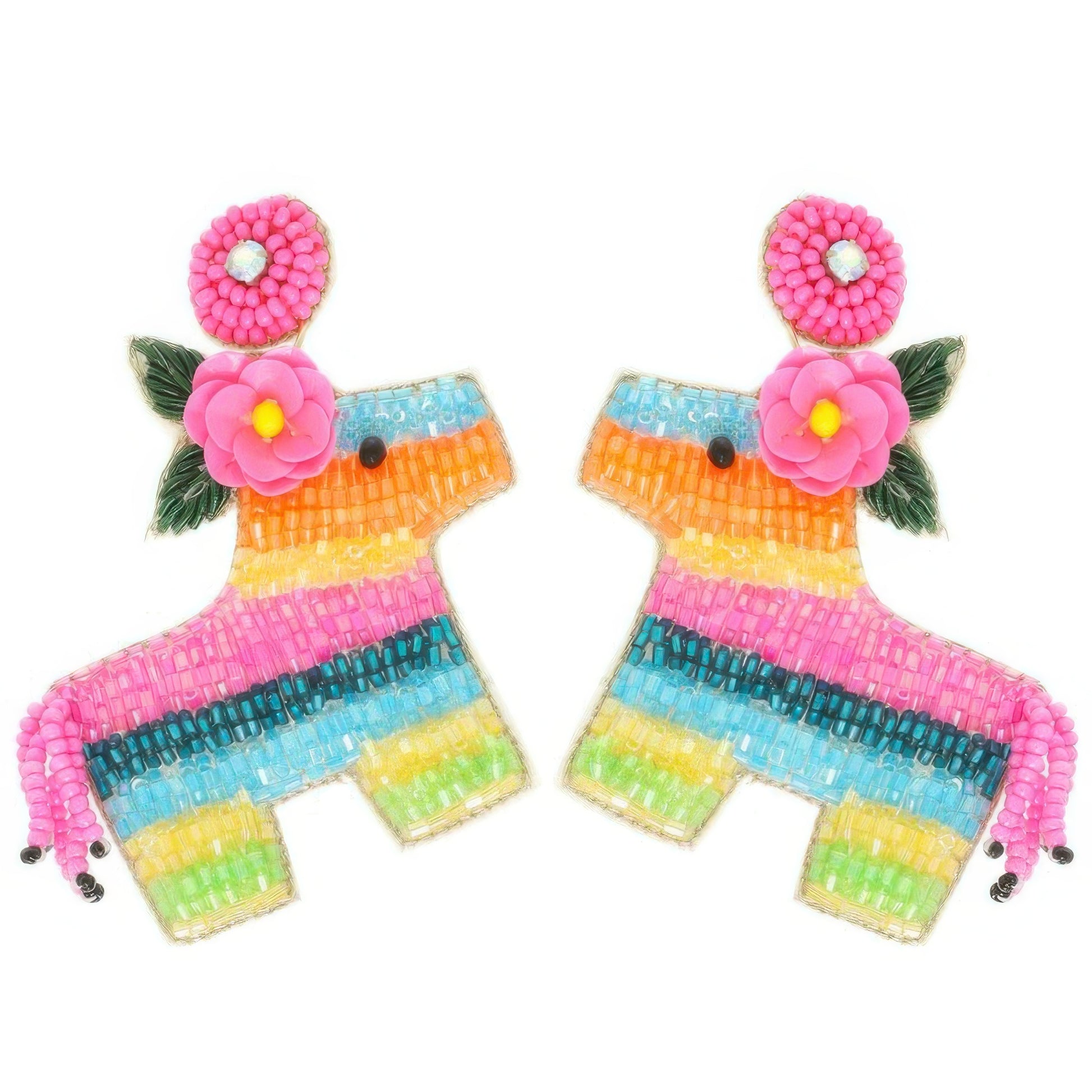 Aztec Deity Theme Donkey Pinata Earrings