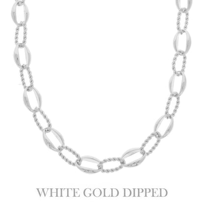 Gold Plated Textured Chain Necklace