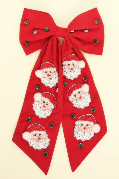Christmas Santa Claus Bow Barrette Hair Clip