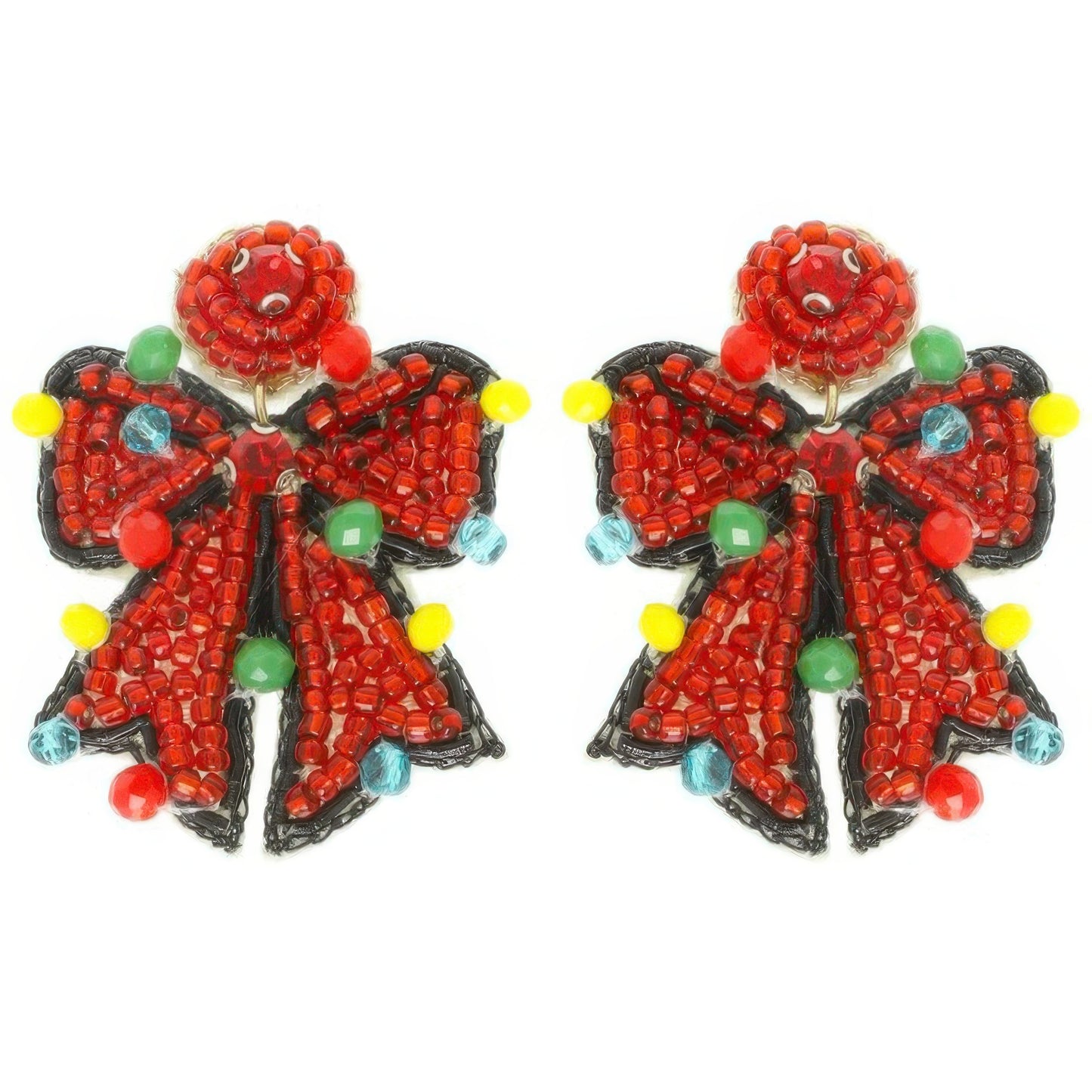 Christmas Bow Post Dangle Earrings