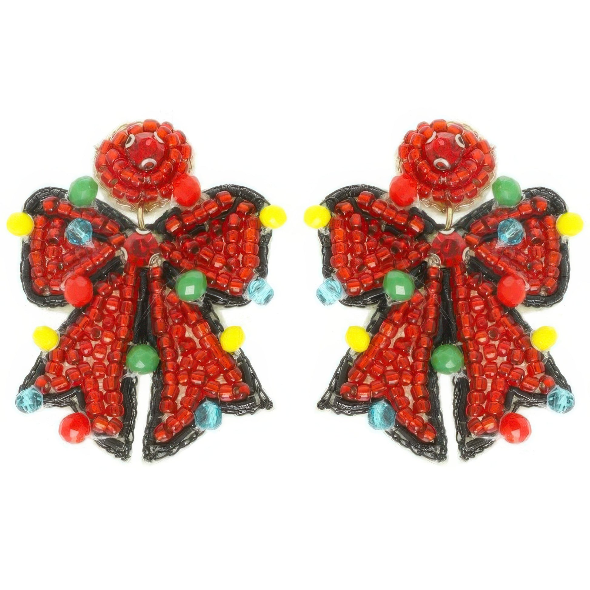 Christmas Bow Post Dangle Earrings