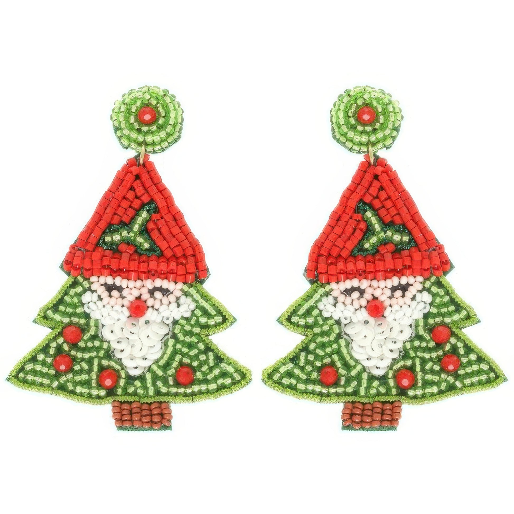 Christmas Santa Tree Post Earrings