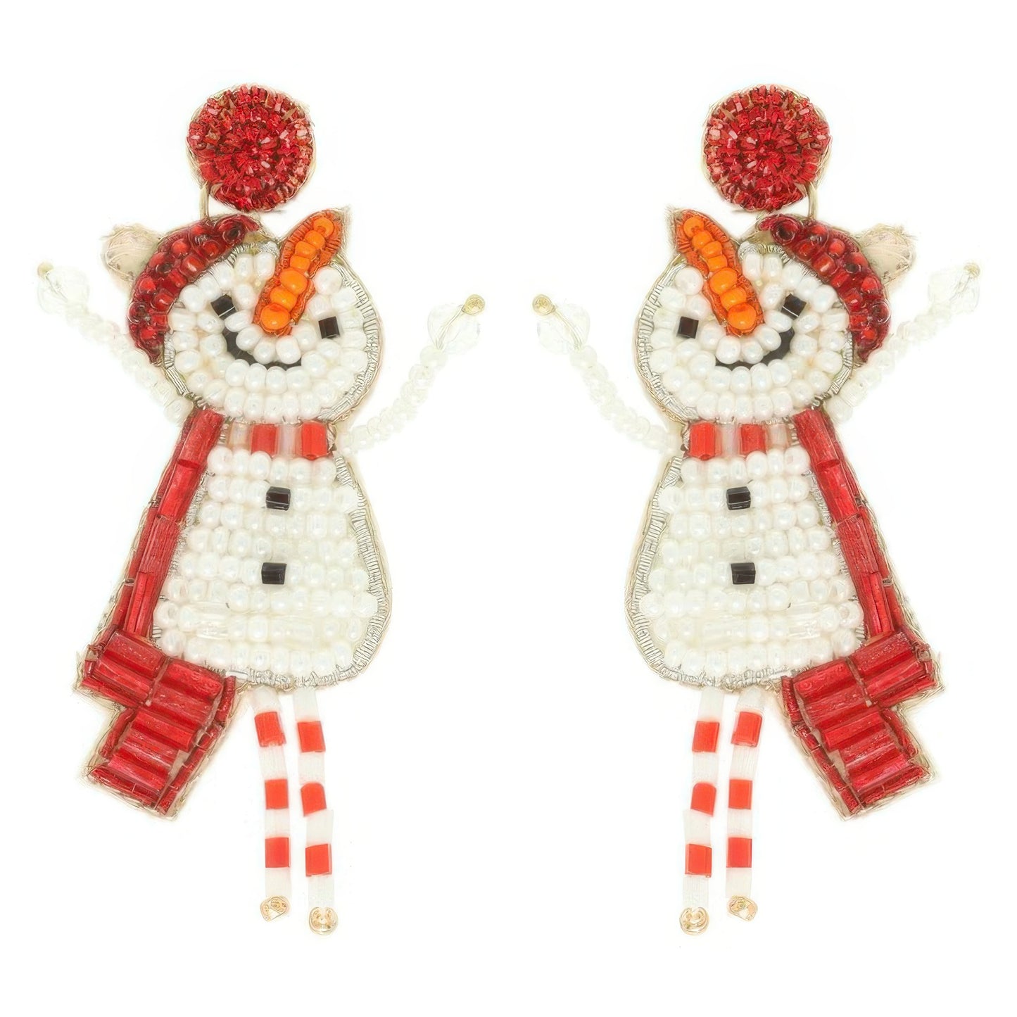 Christmas Scarfed Snowman Post Earrings