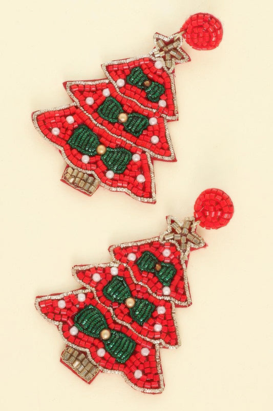 Jeweled Christmas Tree Post Earrings