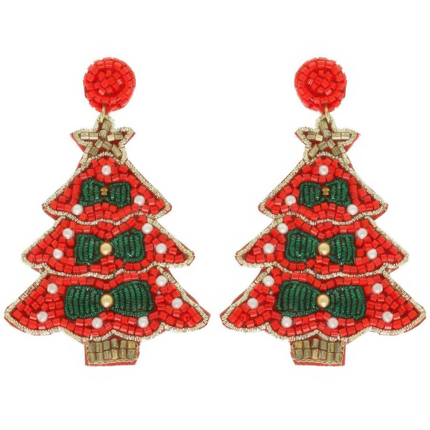 Jeweled Christmas Tree Post Earrings
