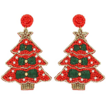 Jeweled Christmas Tree Post Earrings