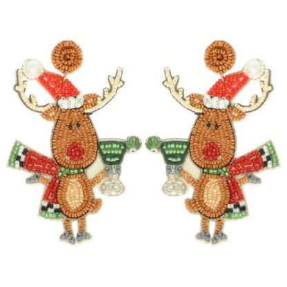 Christmas Festive Reindeer Post Earrings