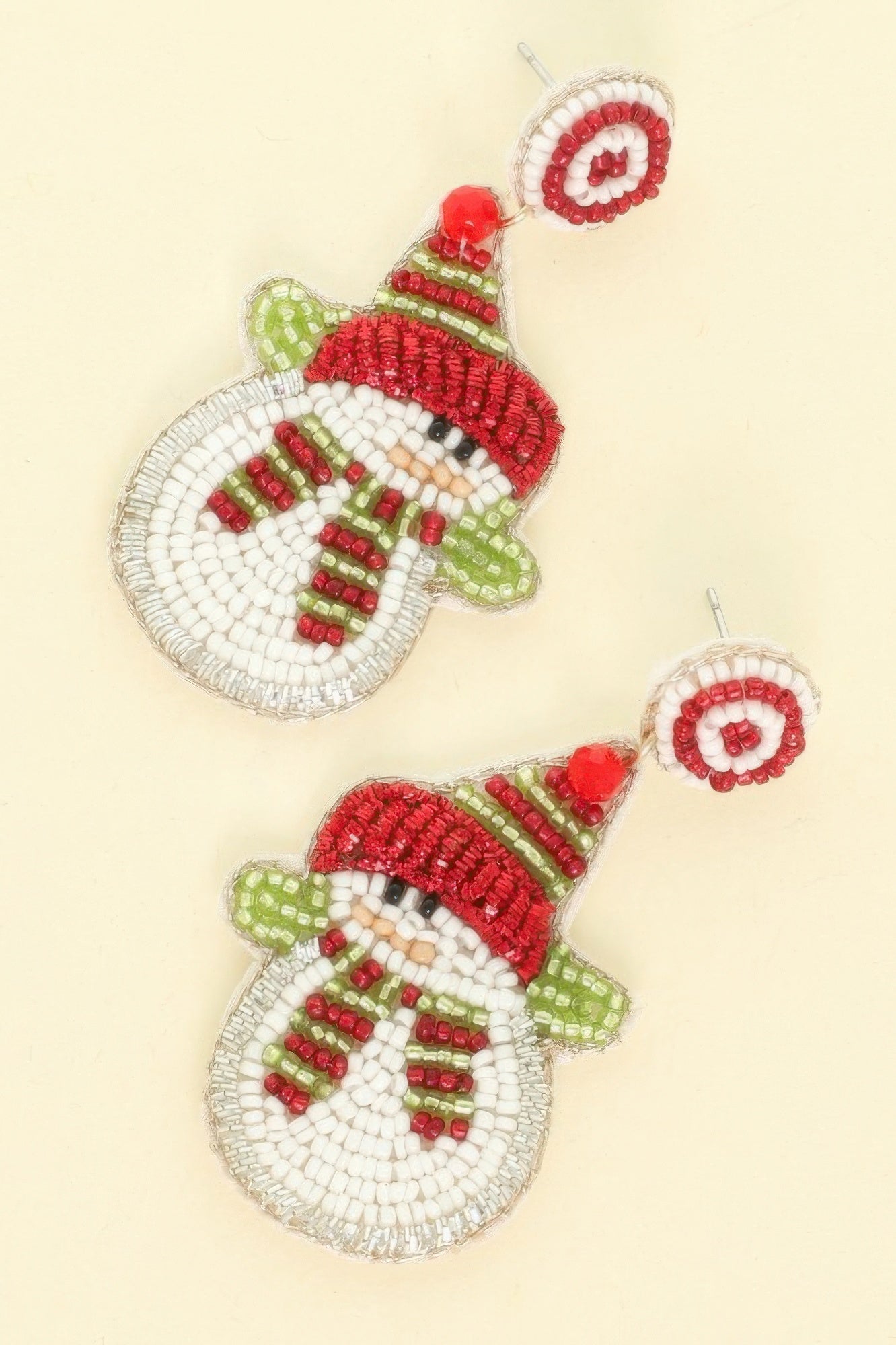 Christmas Scarfed Snowman Post Earrings