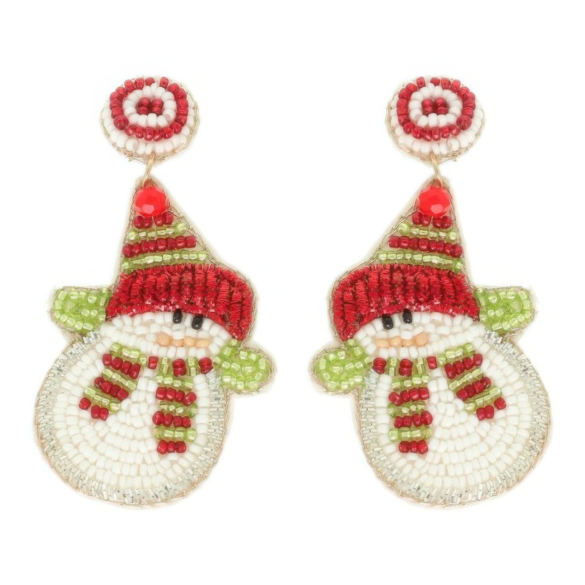 Christmas Scarfed Snowman Post Earrings