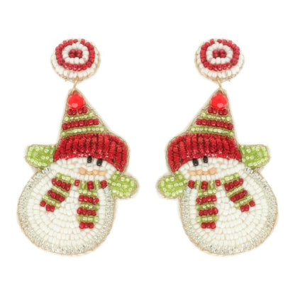 Christmas Scarfed Snowman Post Earrings