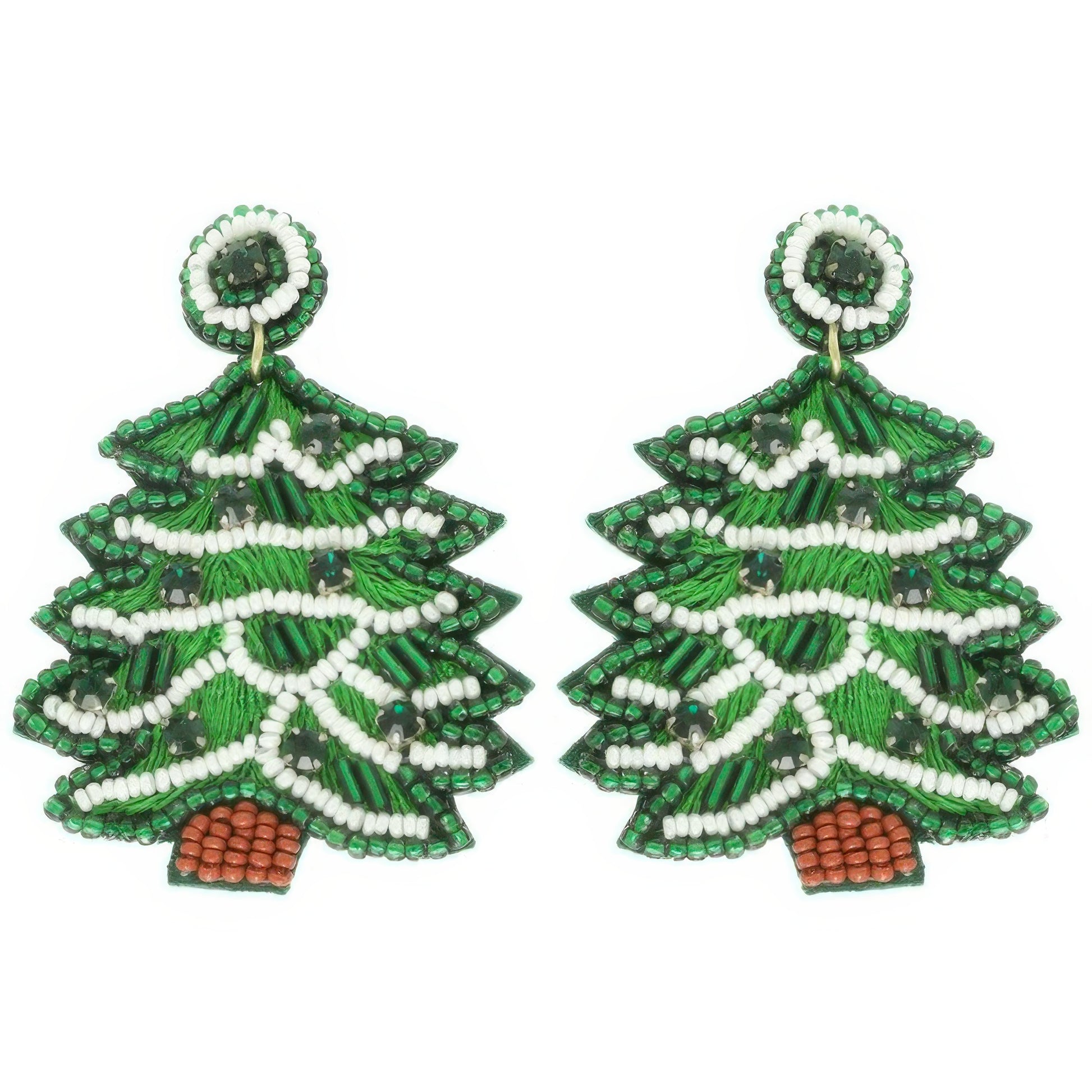 Christmas Tree Post Dangle Earrings