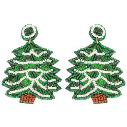Christmas Tree Post Dangle Earrings