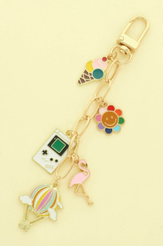 90's Nostalgia Theme Bag Charm Keychain