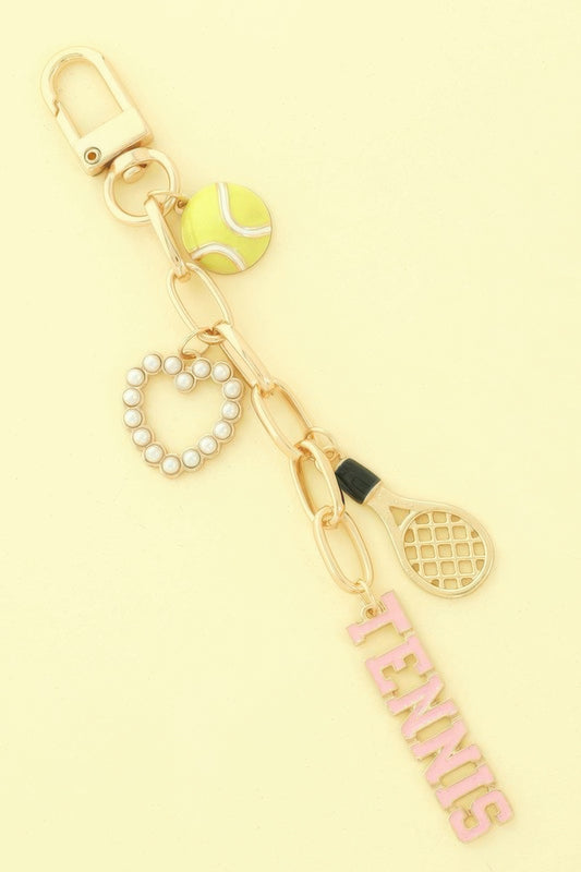 Sporty Chic Theme Bag Charm Keychain