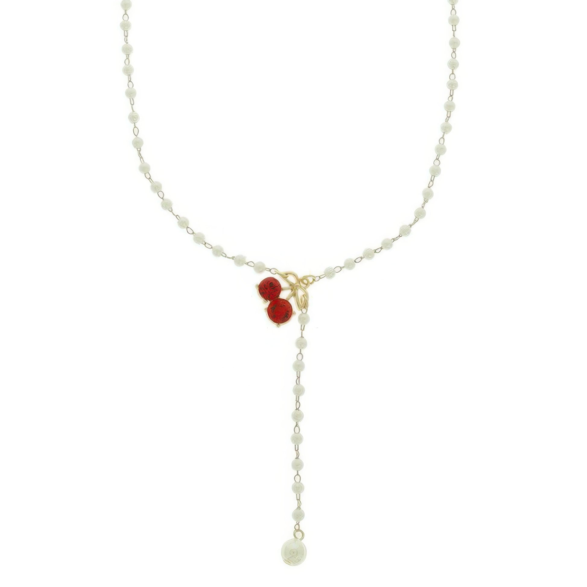 Red Cherry Charm Pearl Necklace