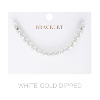 6mm Women's Gold Dipped Pearl Strand Bracelet