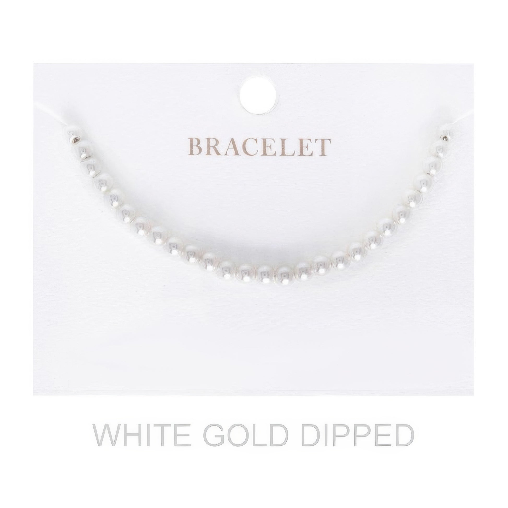 4mm Women's Gold Dipped Pearl Strand Bracelet