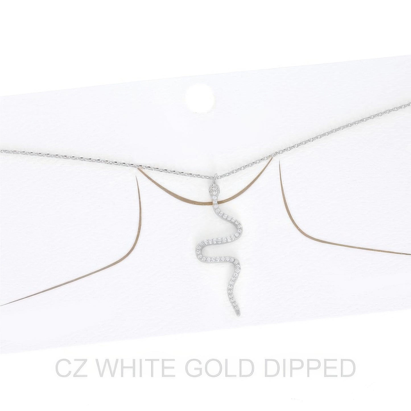 Women's Gold Dipped Cz Pave Snake Necklace