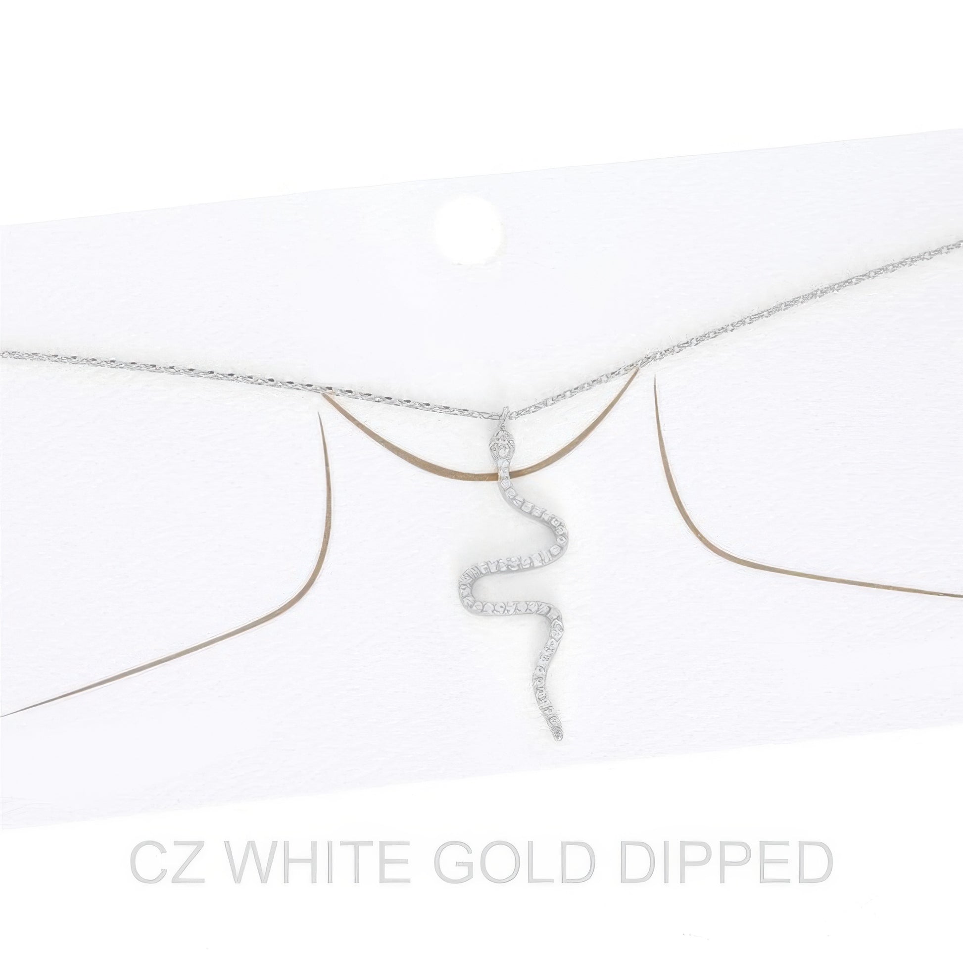 Women's Gold Dipped Cz Pave Snake Necklace