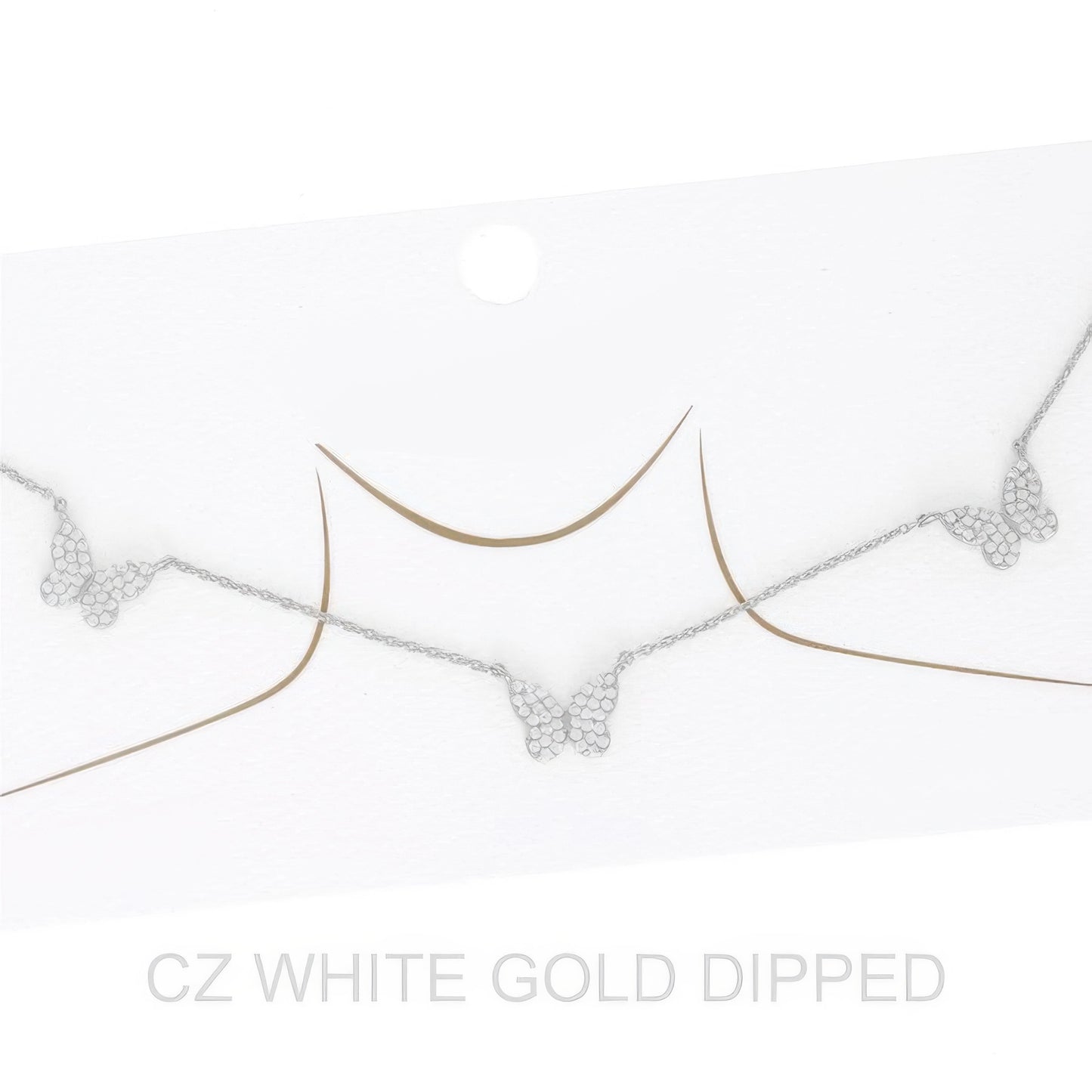 Women's Gold Dipped Cz Pave Butterfly Necklace