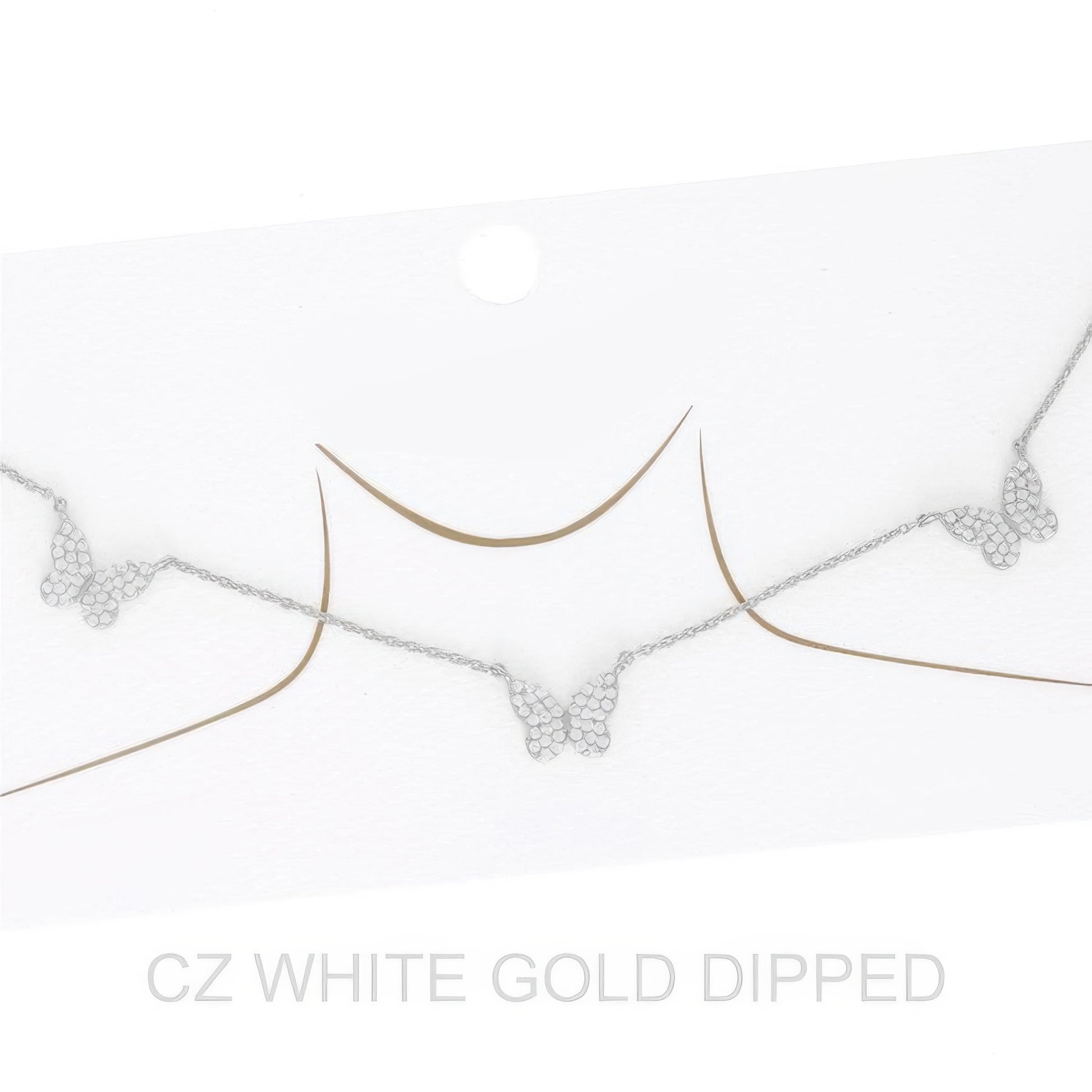 Women's Gold Dipped Cz Pave Butterfly Necklace