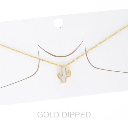 Women's Gold Dipped Cactus Chain Necklace