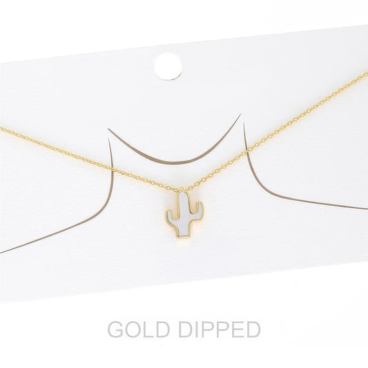 Women's Gold Dipped Cactus Chain Necklace