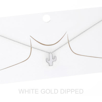 Women's Gold Dipped Cactus Chain Necklace