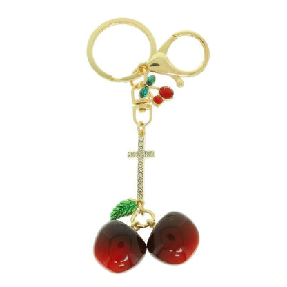 Red Cherry Charm Keychain