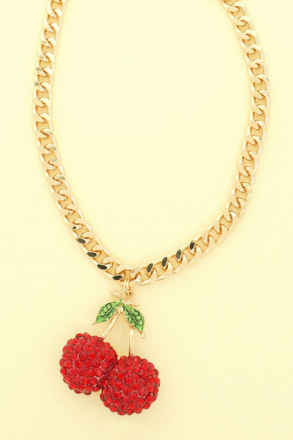 Red Cherry Pendant Necklace