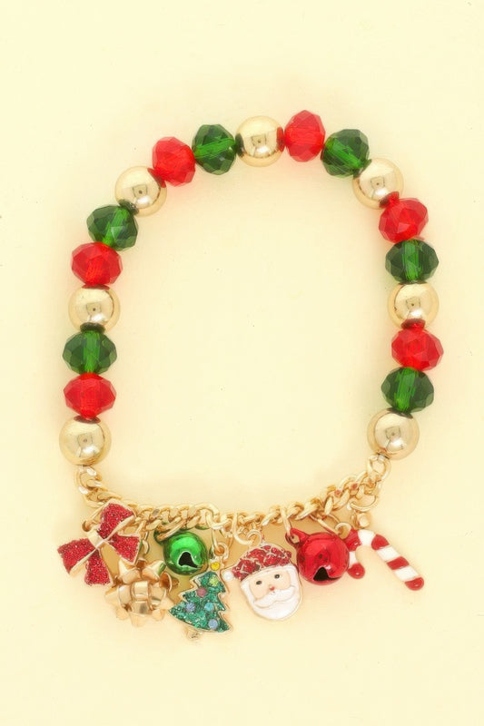 Christmas Multi Charm Stretch Bracelet
