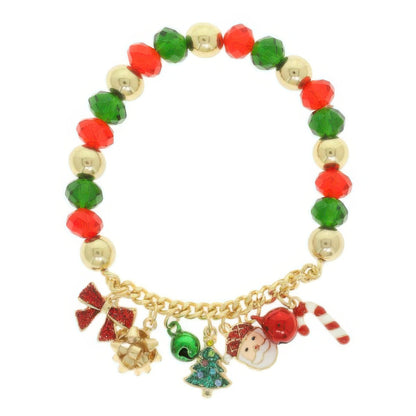 Christmas Multi Charm Stretch Bracelet