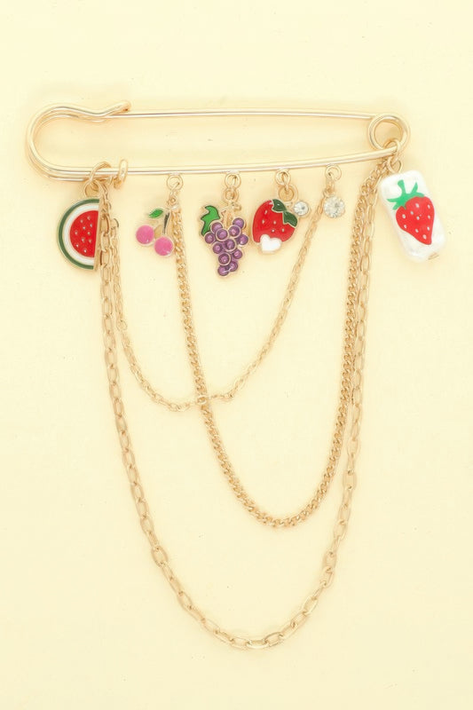 Multi Charm Safety Brooch Pin