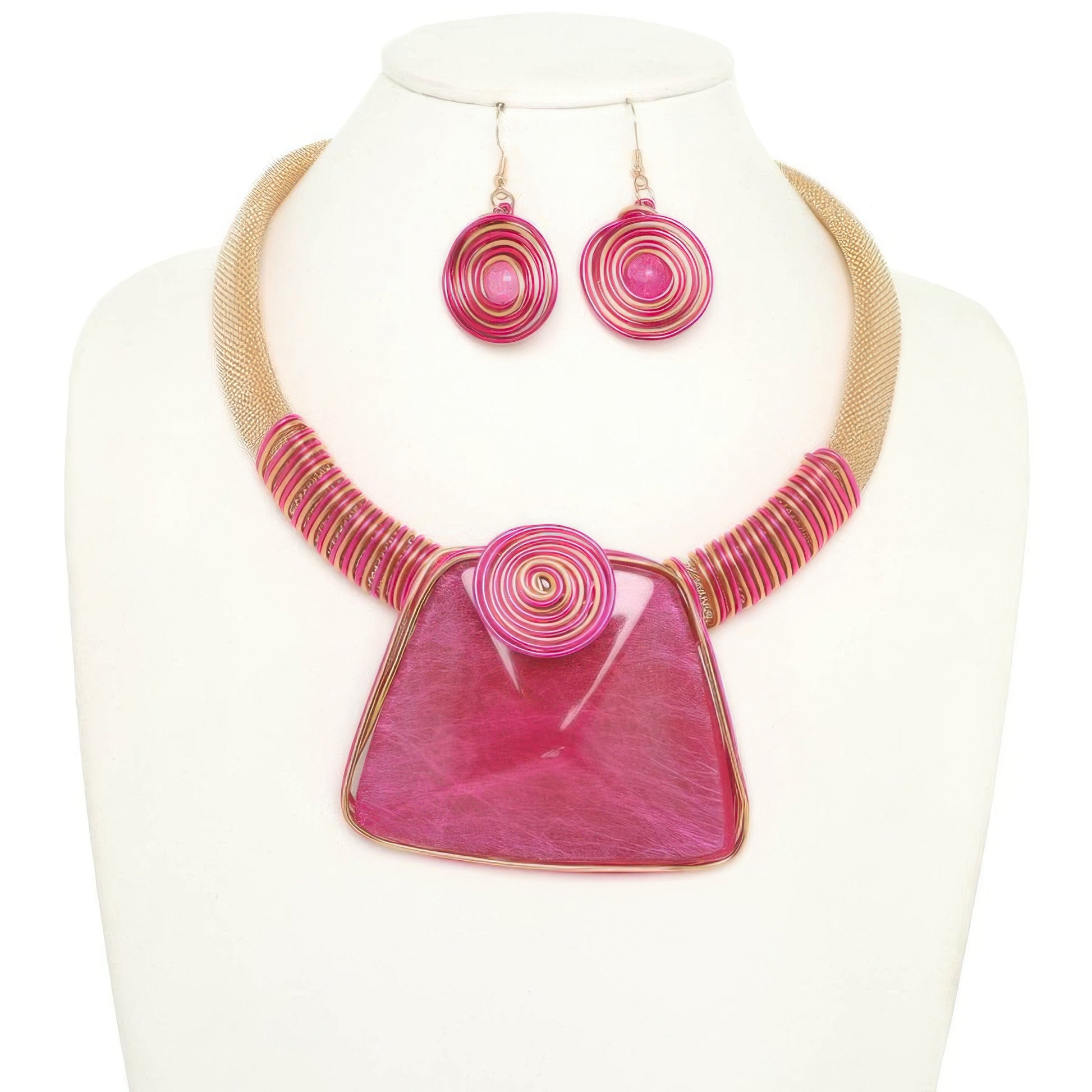 Spiral Stone Necklace Set