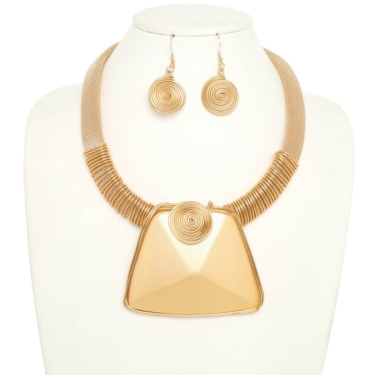 Spiral Stone Necklace Set