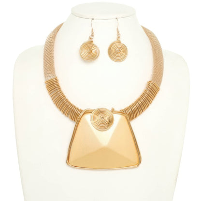 Spiral Stone Necklace Set