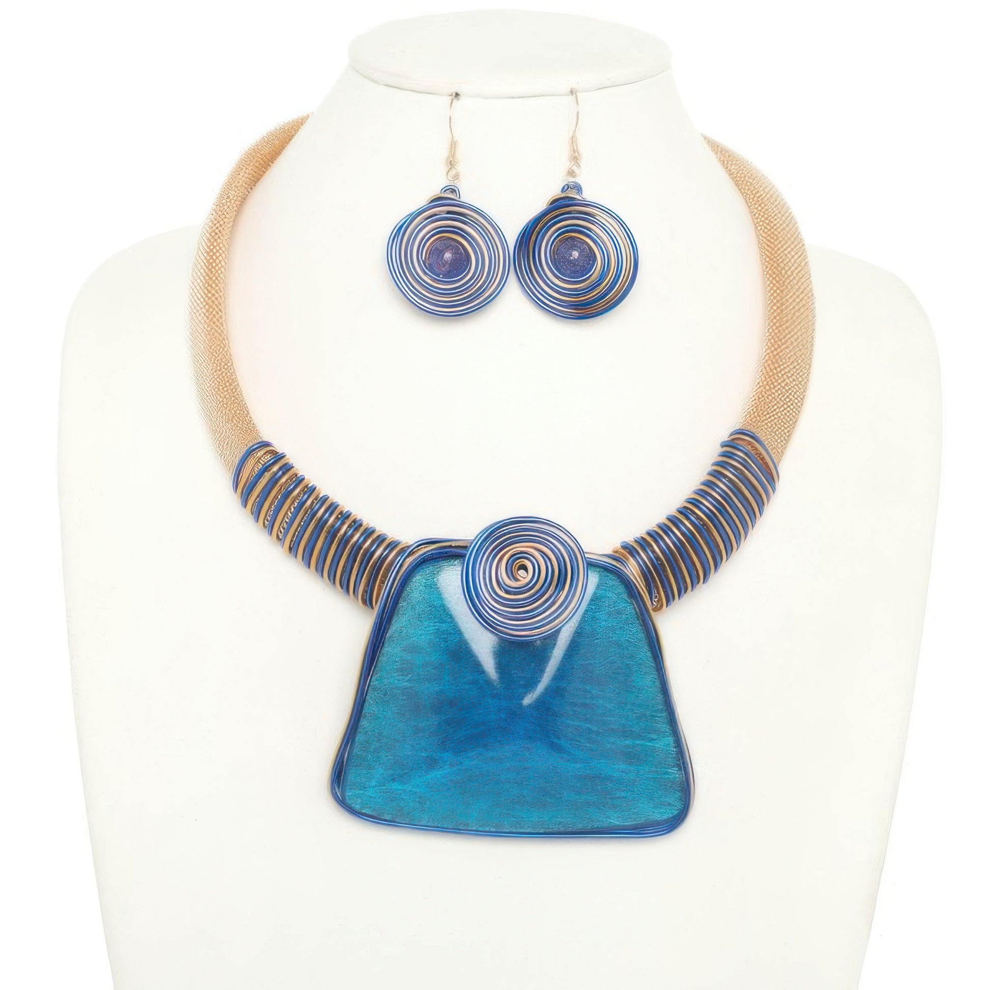 Spiral Stone Necklace Set