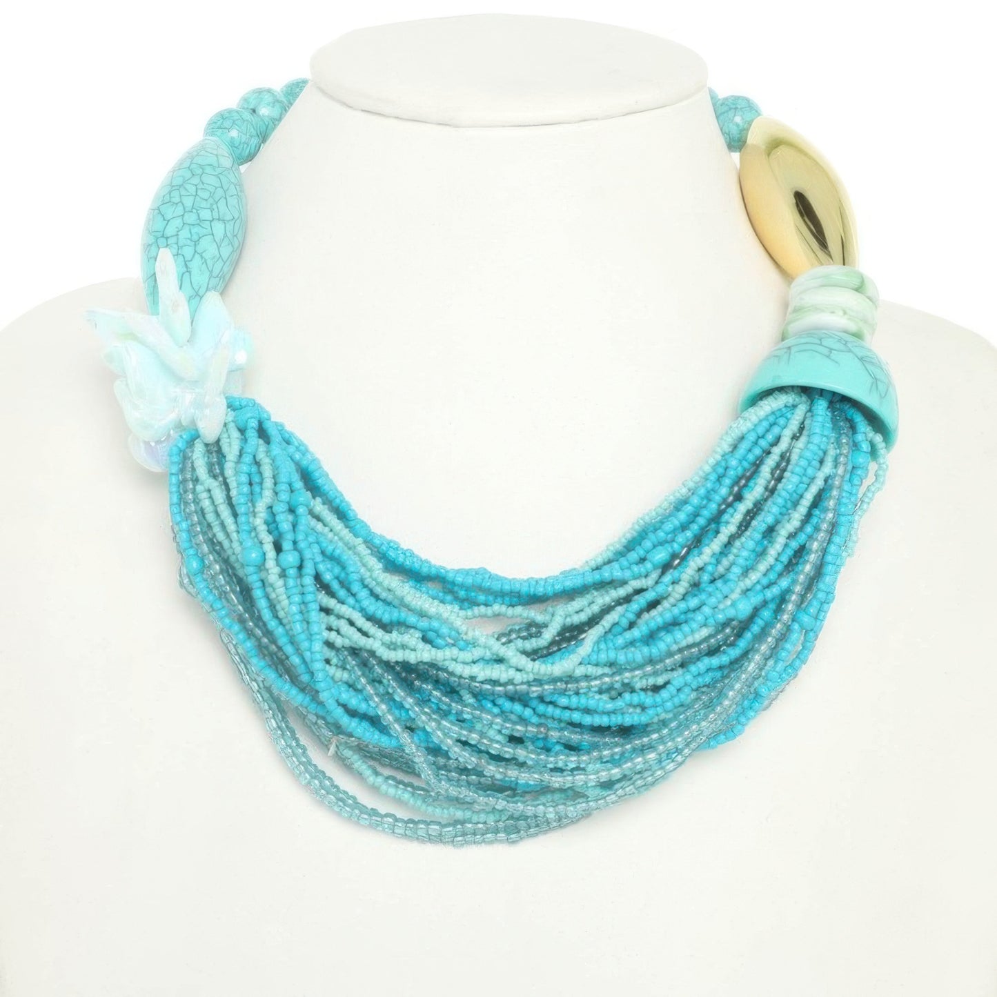 Multi Beaded Necklace And Earring Set