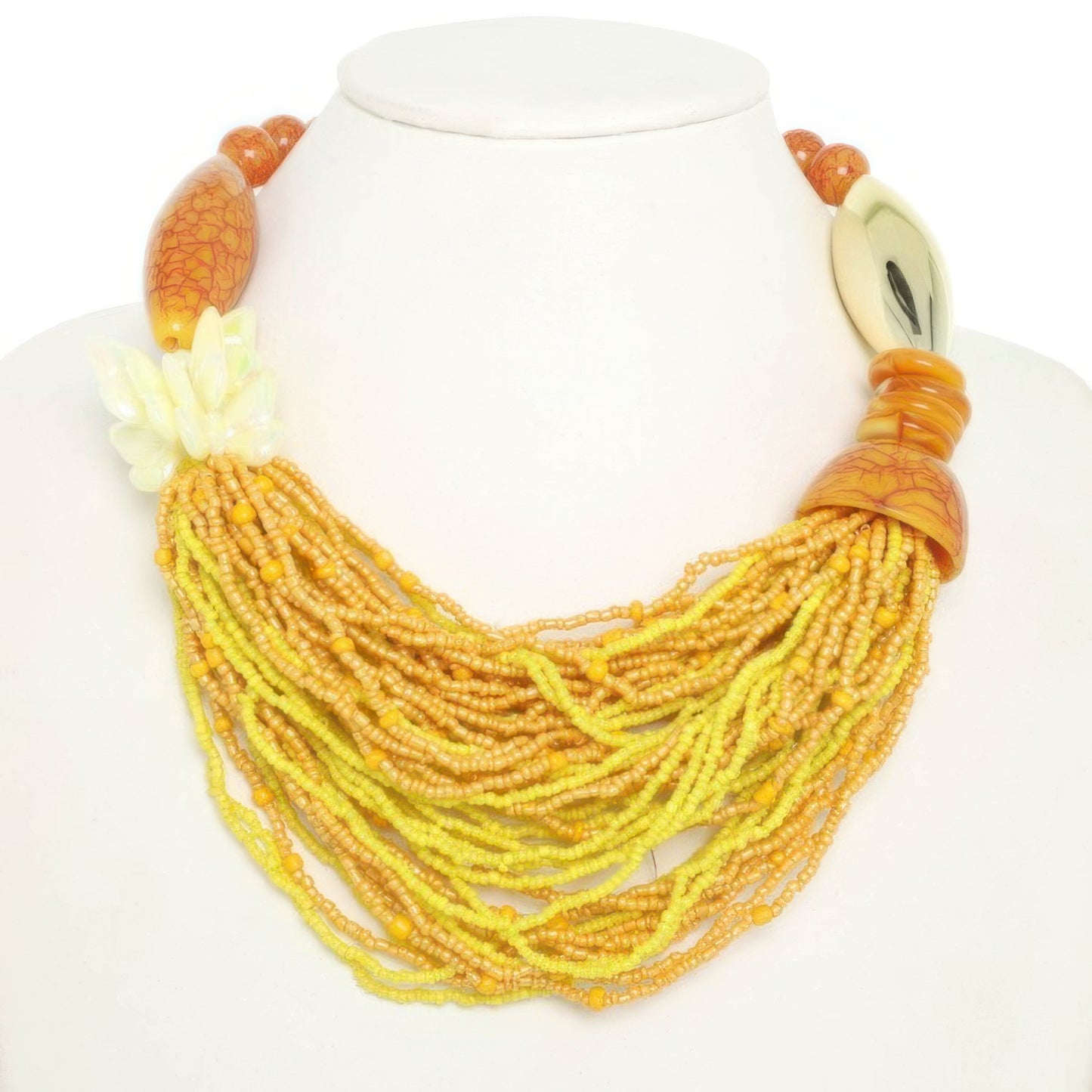 Multi Beaded Necklace And Earring Set