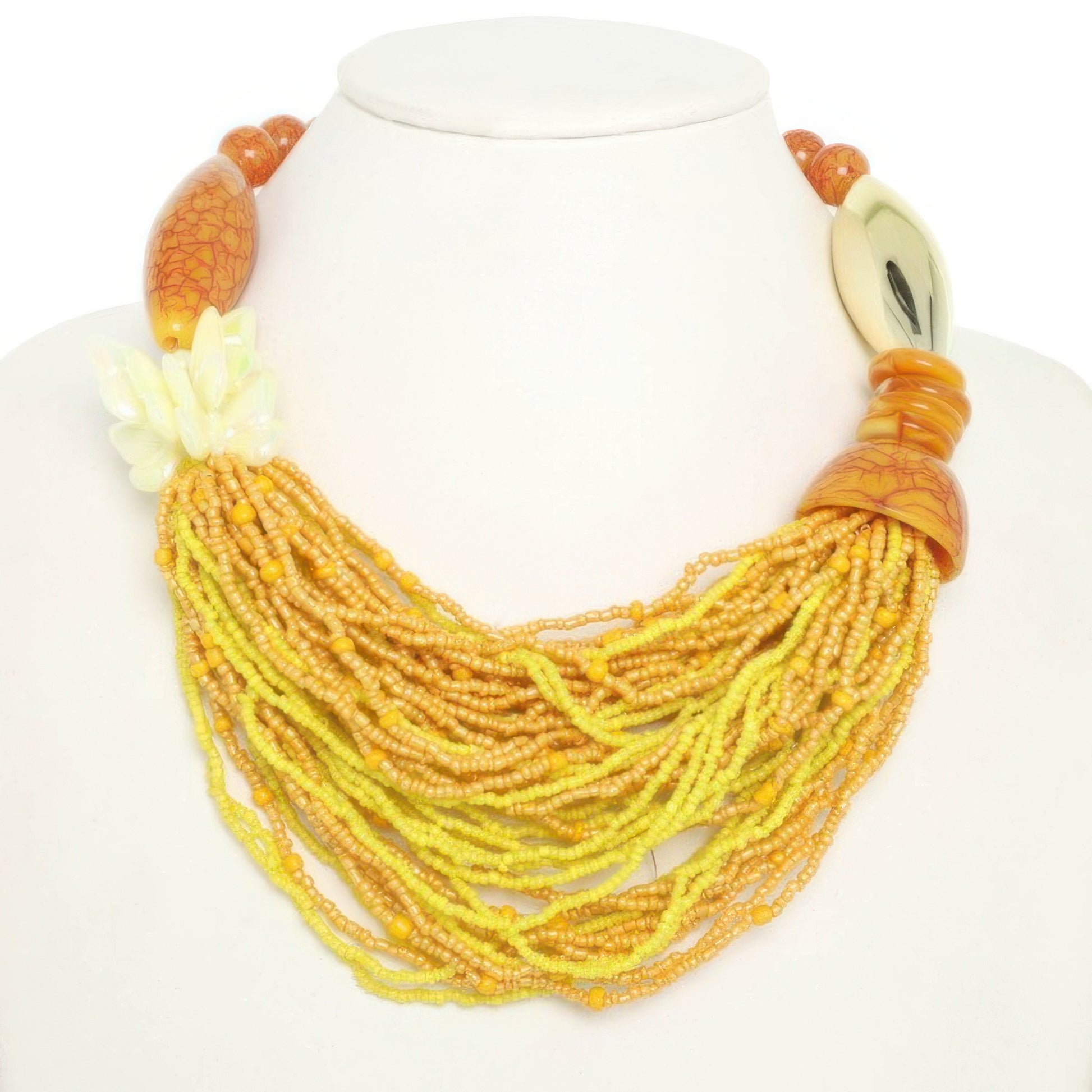 Multi Beaded Necklace And Earring Set